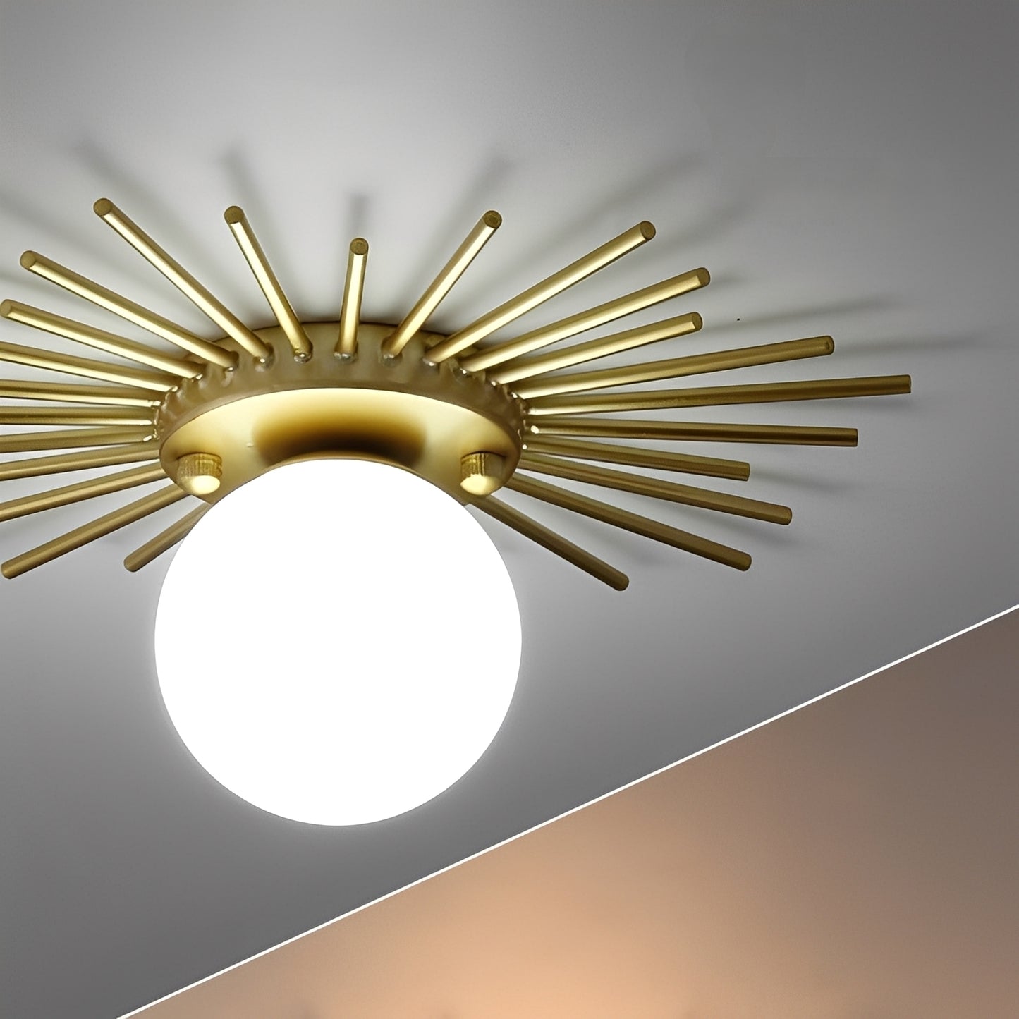 Solena – Goldene Sonnenblumen Deckenleuchte
