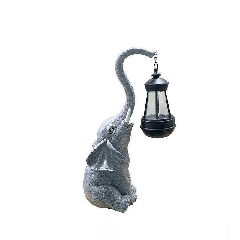 Rajan – Solar-Gartenlampe Elefant aus Harz