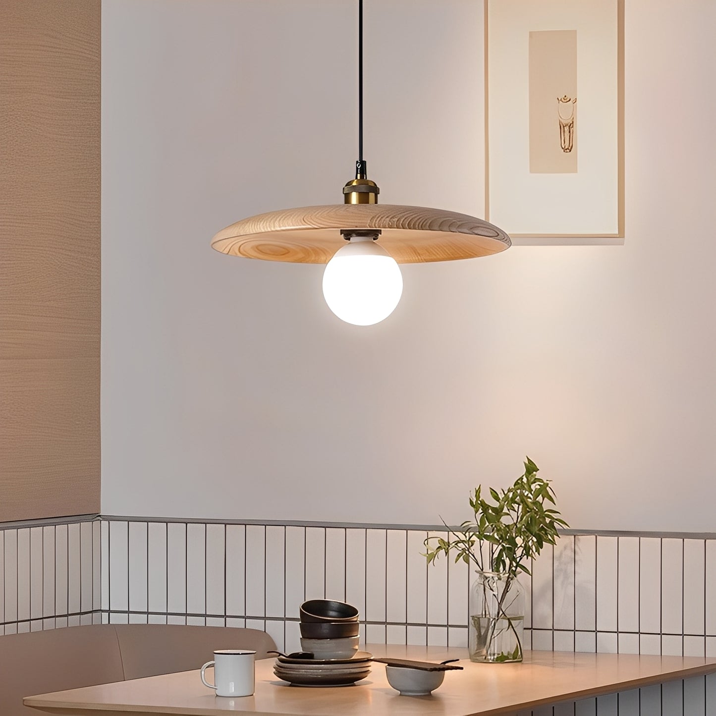 Yuri – Retro Holz-Pendelleuchte