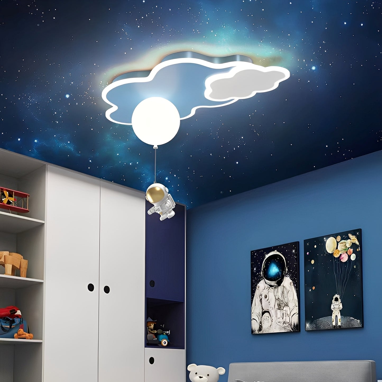 Sorato – Astronauten Wolken-Deckenleuchte