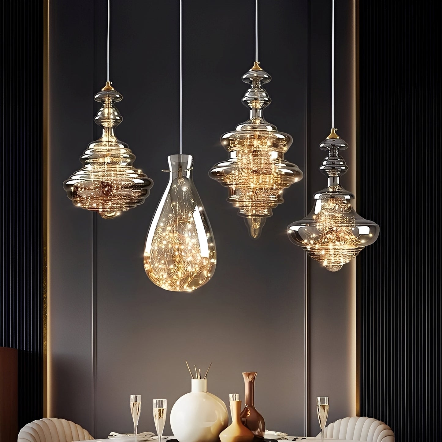 Arian – Antiker Messing Glas Kronleuchter