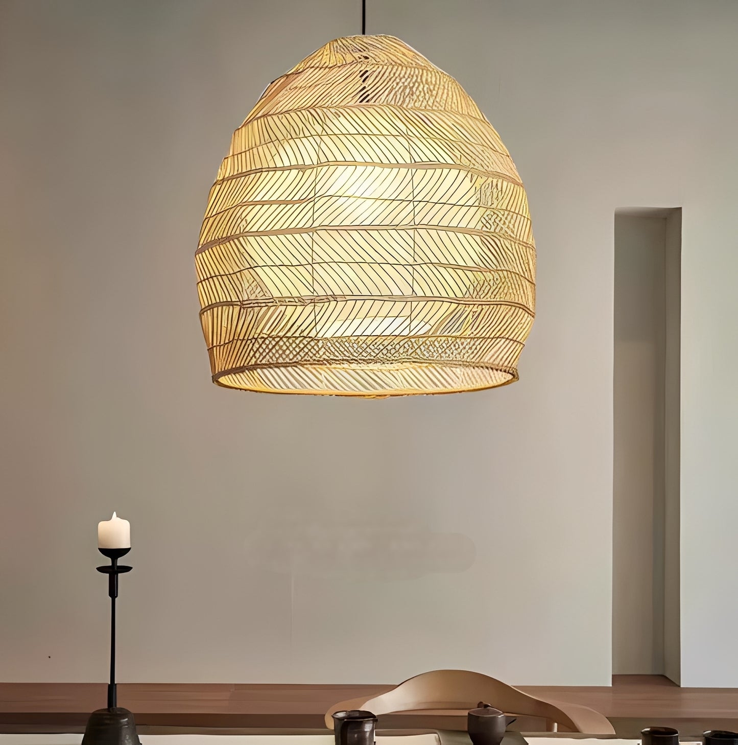 Livia – Pastoral Rattan Hängeleuchte