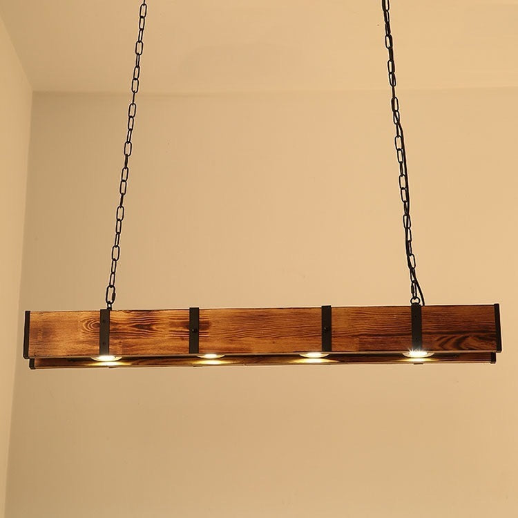 Bruno – Retro Industrielle Holz-Pendelleuchte