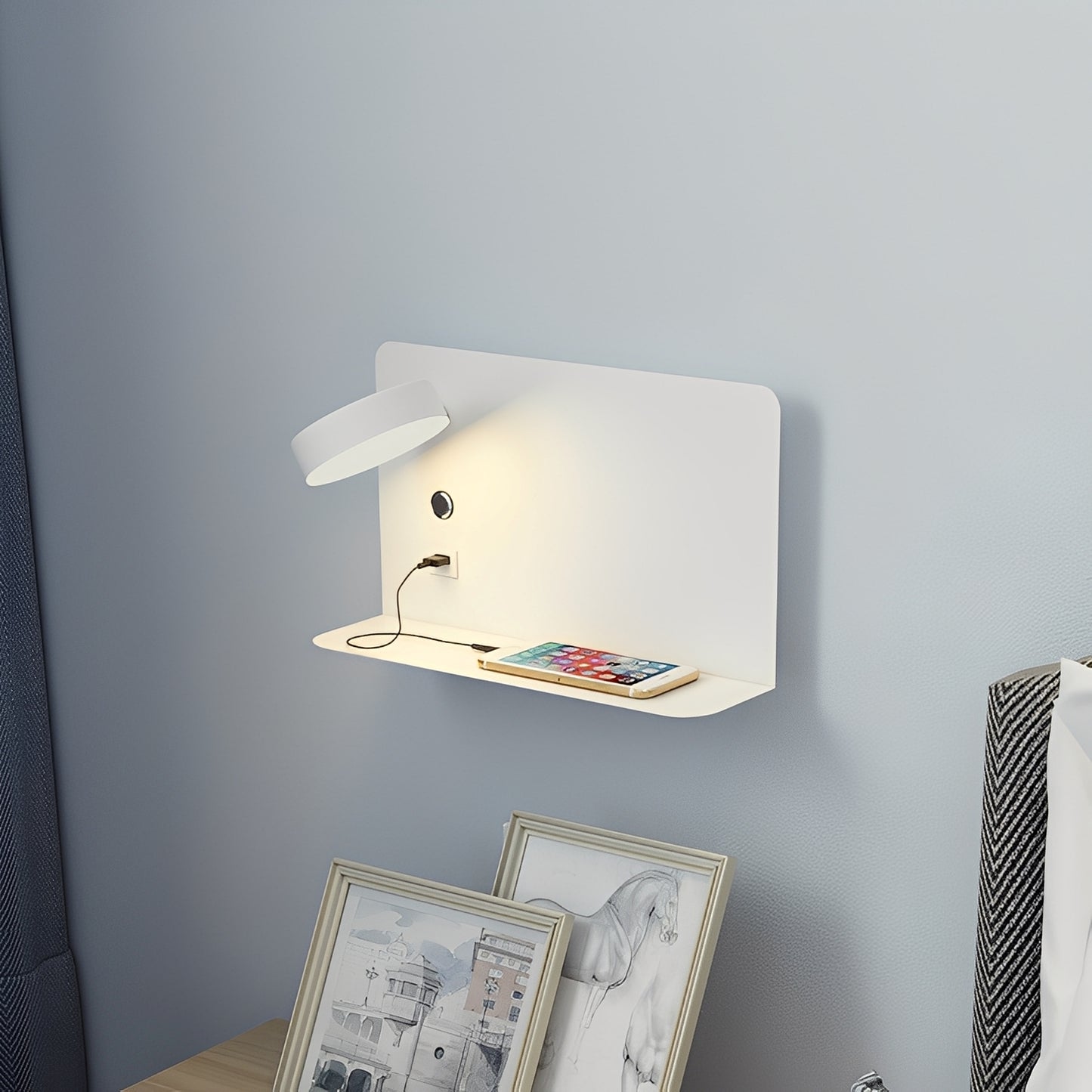 Darren – Nachttischlampe mit USB-Anschluss