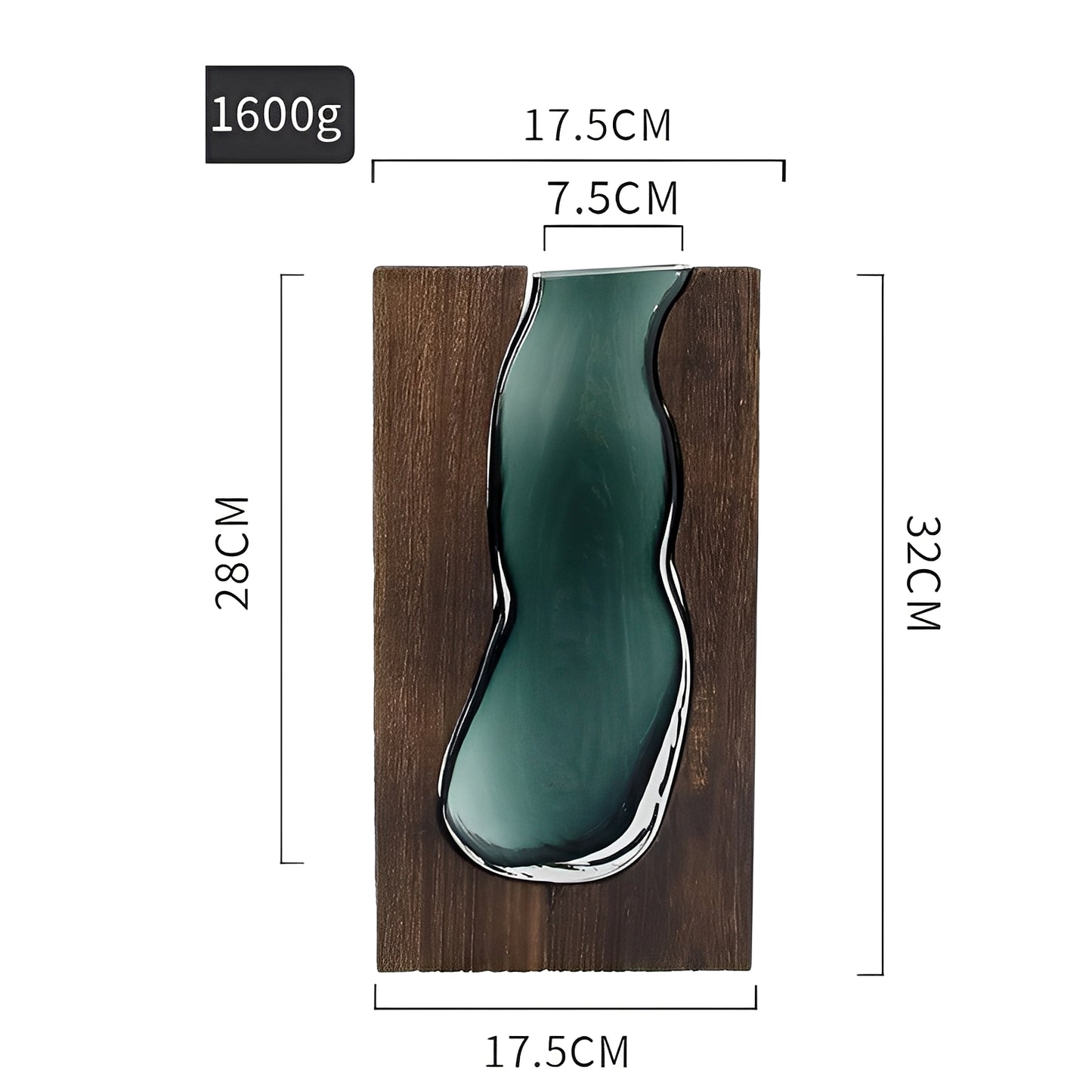 Miyako – Nordische Holz und Glas Live-Edge Vase