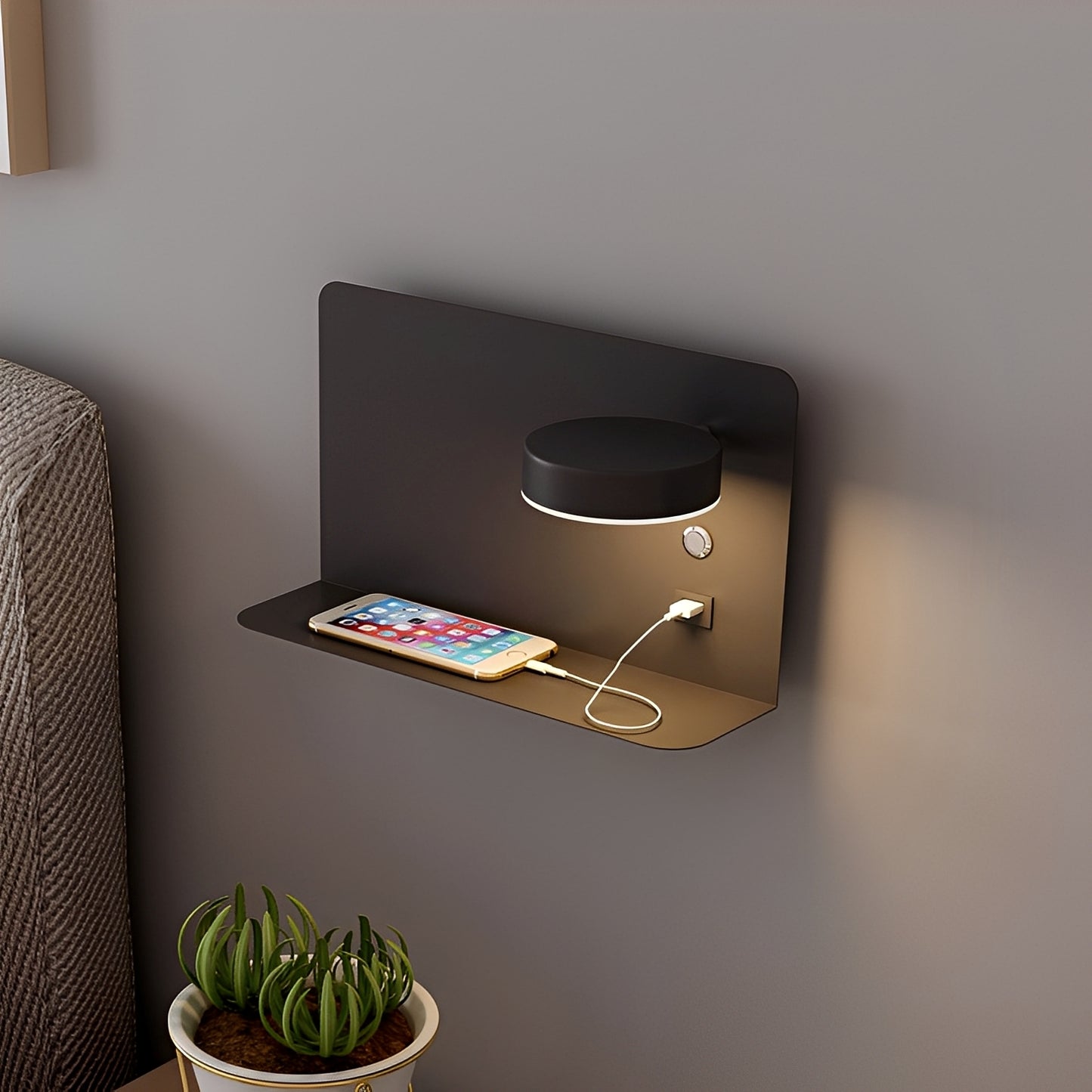 Darren – Nachttischlampe mit USB-Anschluss