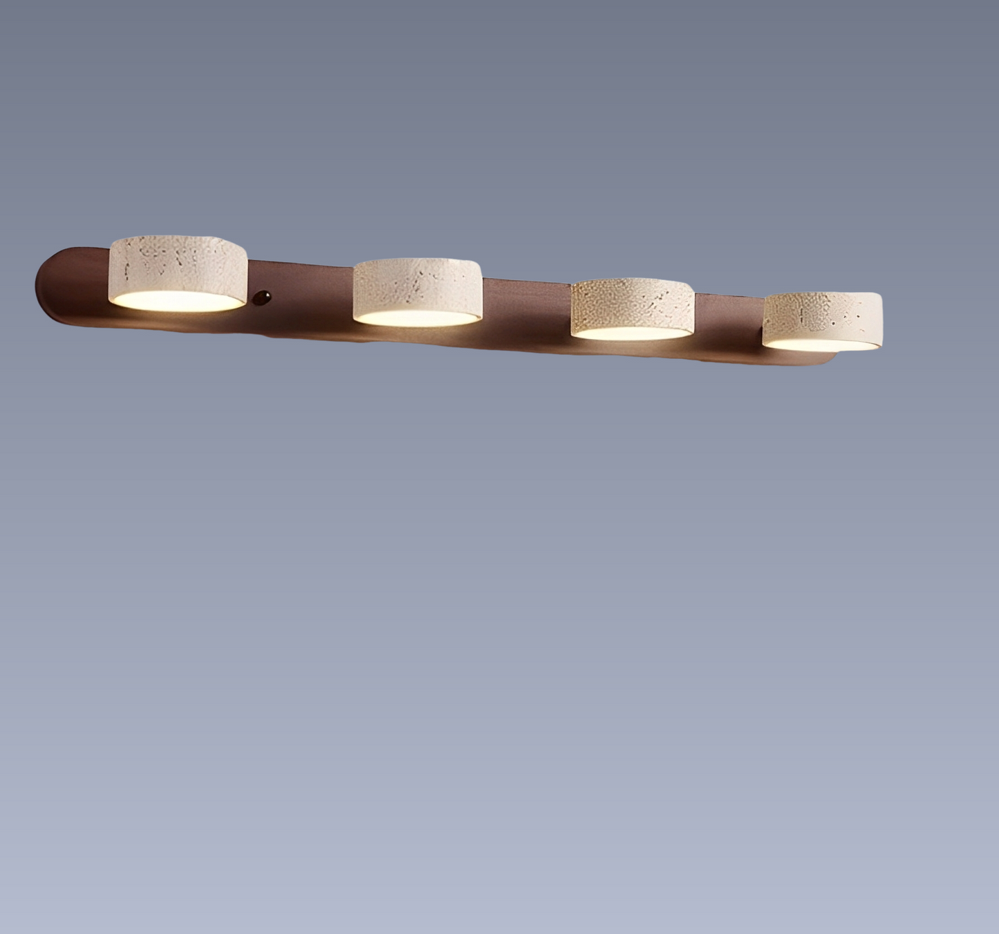Naomi – LED-Spiegelleuchte aus Holz & Stein