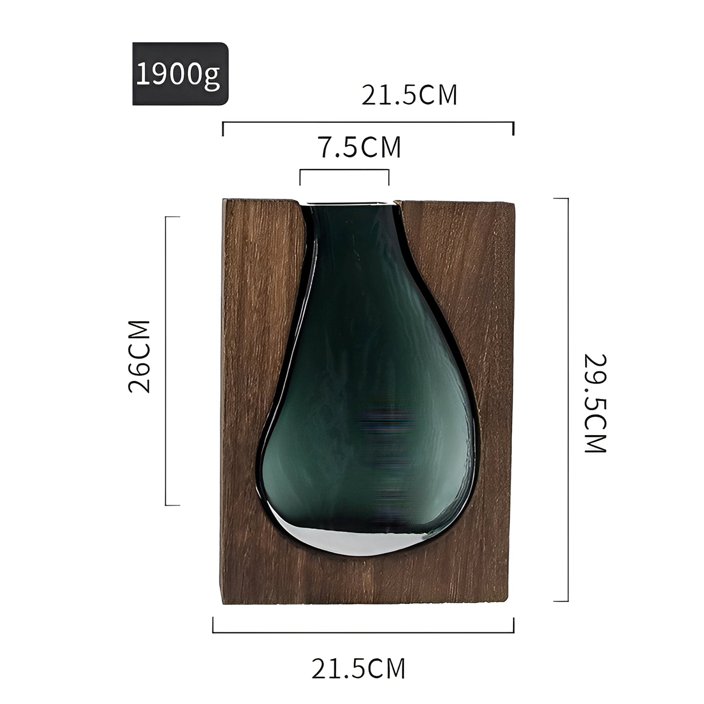 Miyako – Nordische Holz und Glas Live-Edge Vase