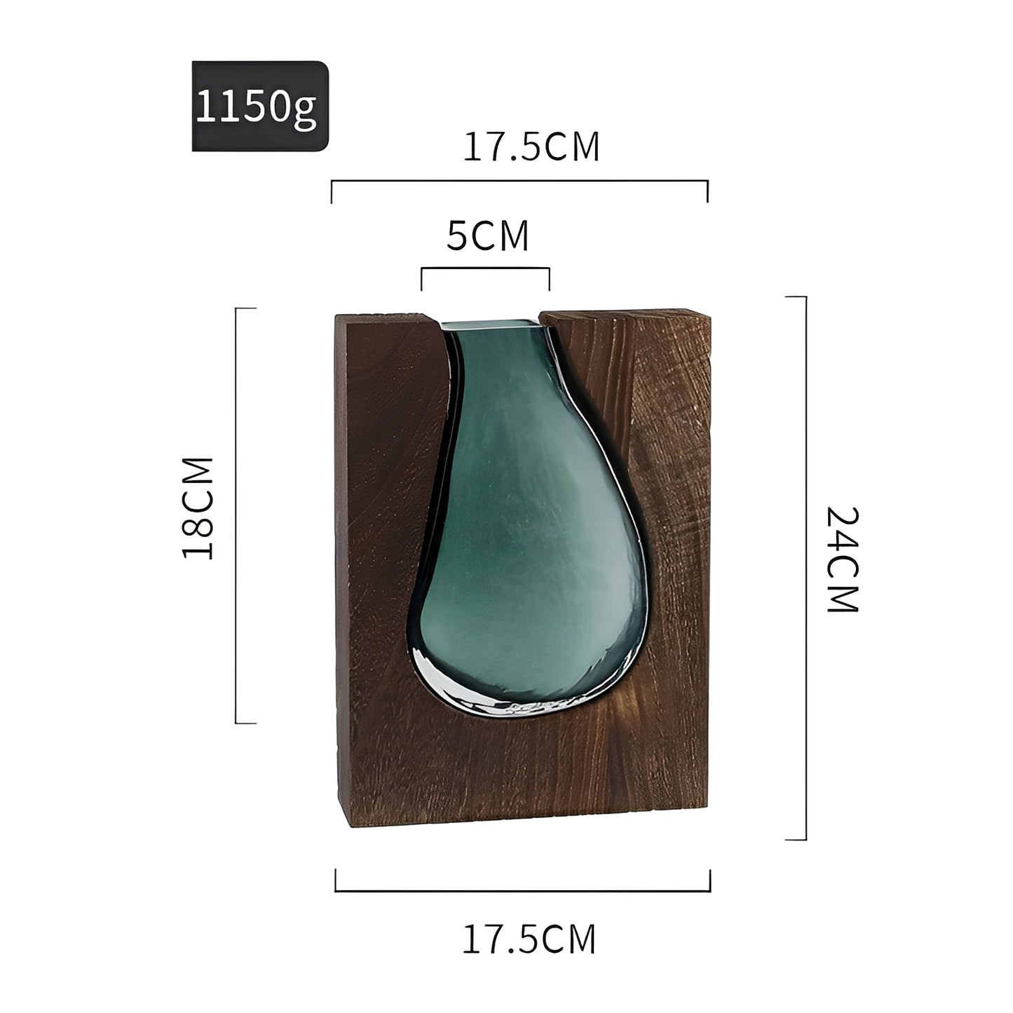 Miyako – Nordische Holz und Glas Live-Edge Vase