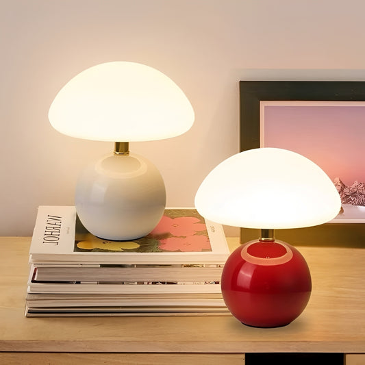 Julie – Pilz-Tischlampe im Frost-Stil