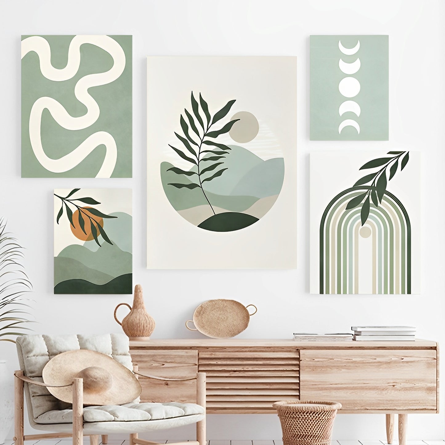 Verdura – Minimalistisches Naturposter in Grüntönen für moderne Wandgestaltung