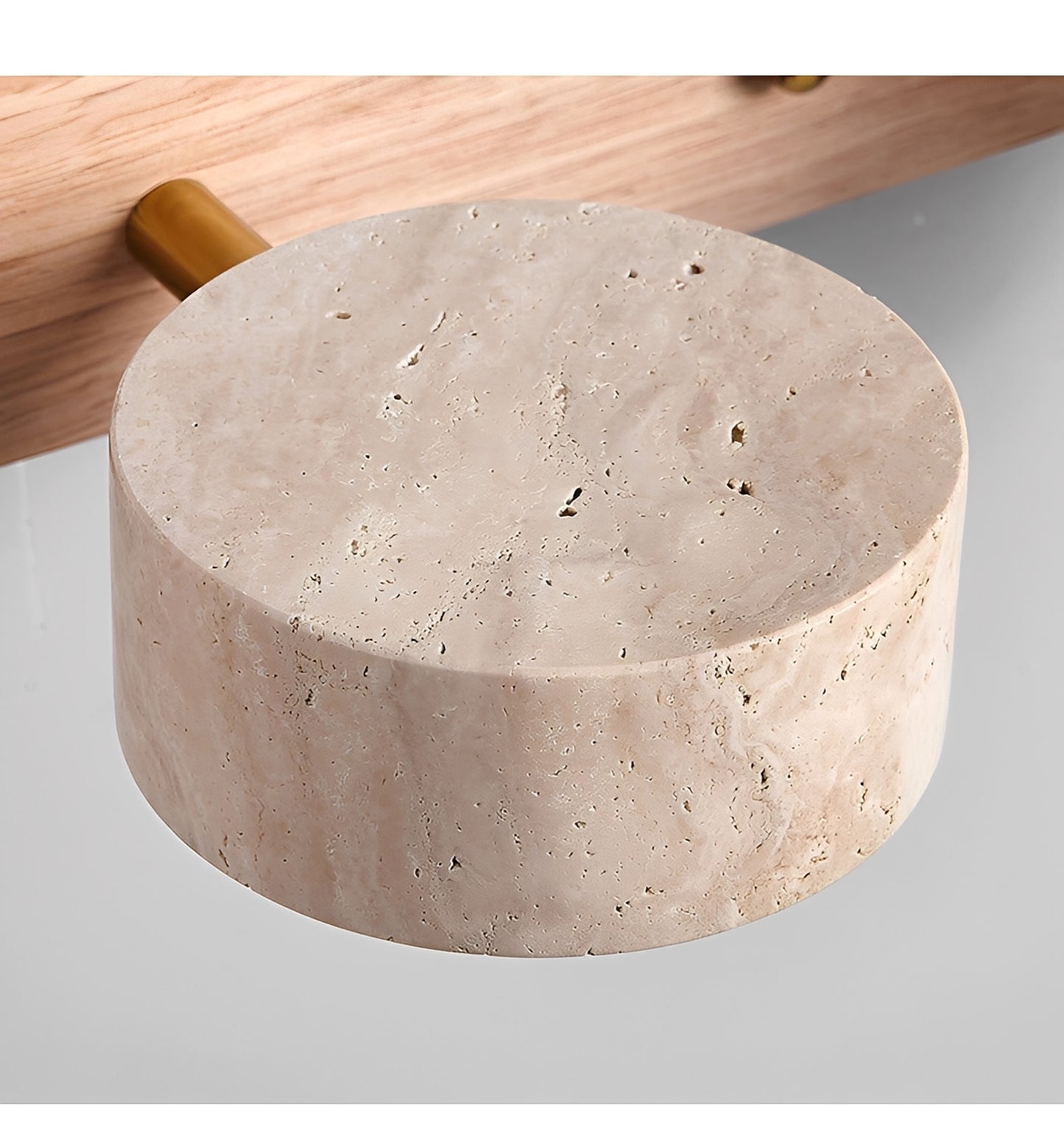 Naomi – LED-Spiegelleuchte aus Holz & Stein
