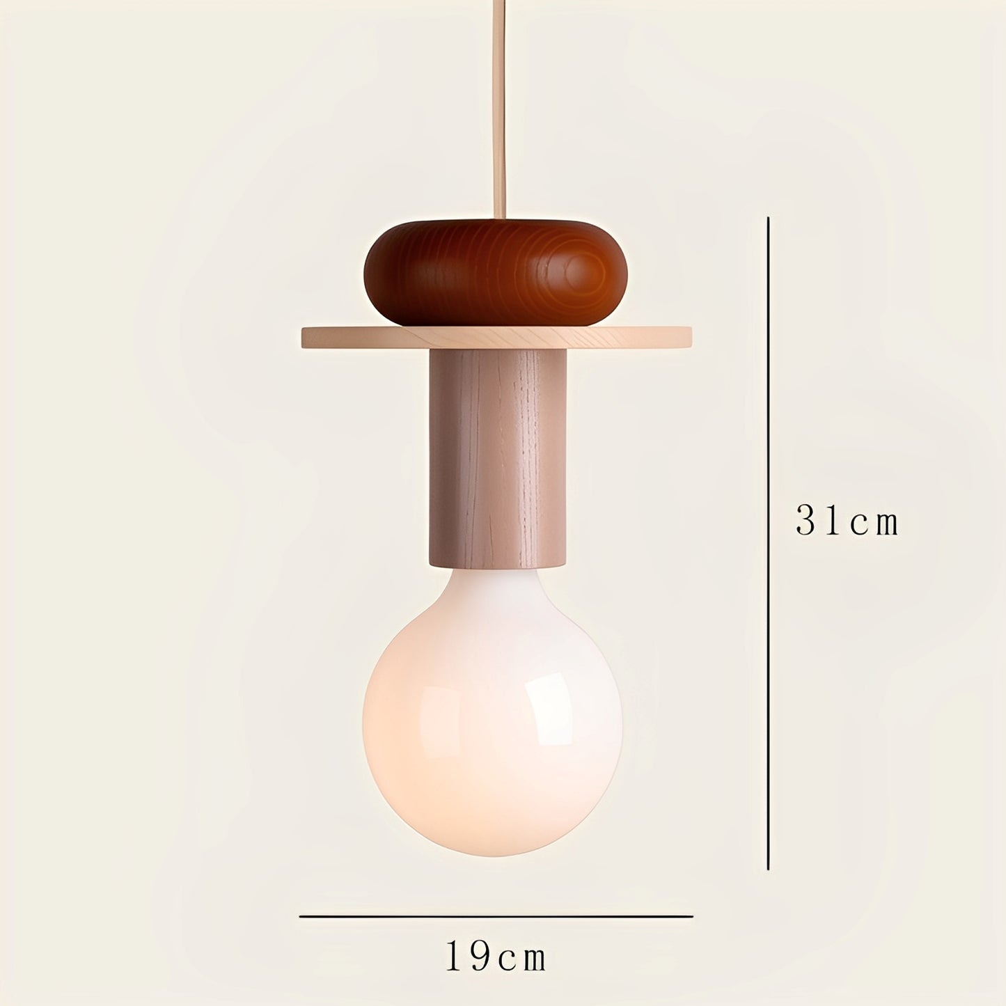 Tsubaki – Bunte Geometrische Holz-Pendelleuchte