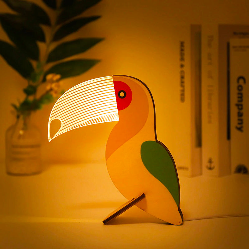 Noah – Tier-Tischlampe aus Holz & Acryl