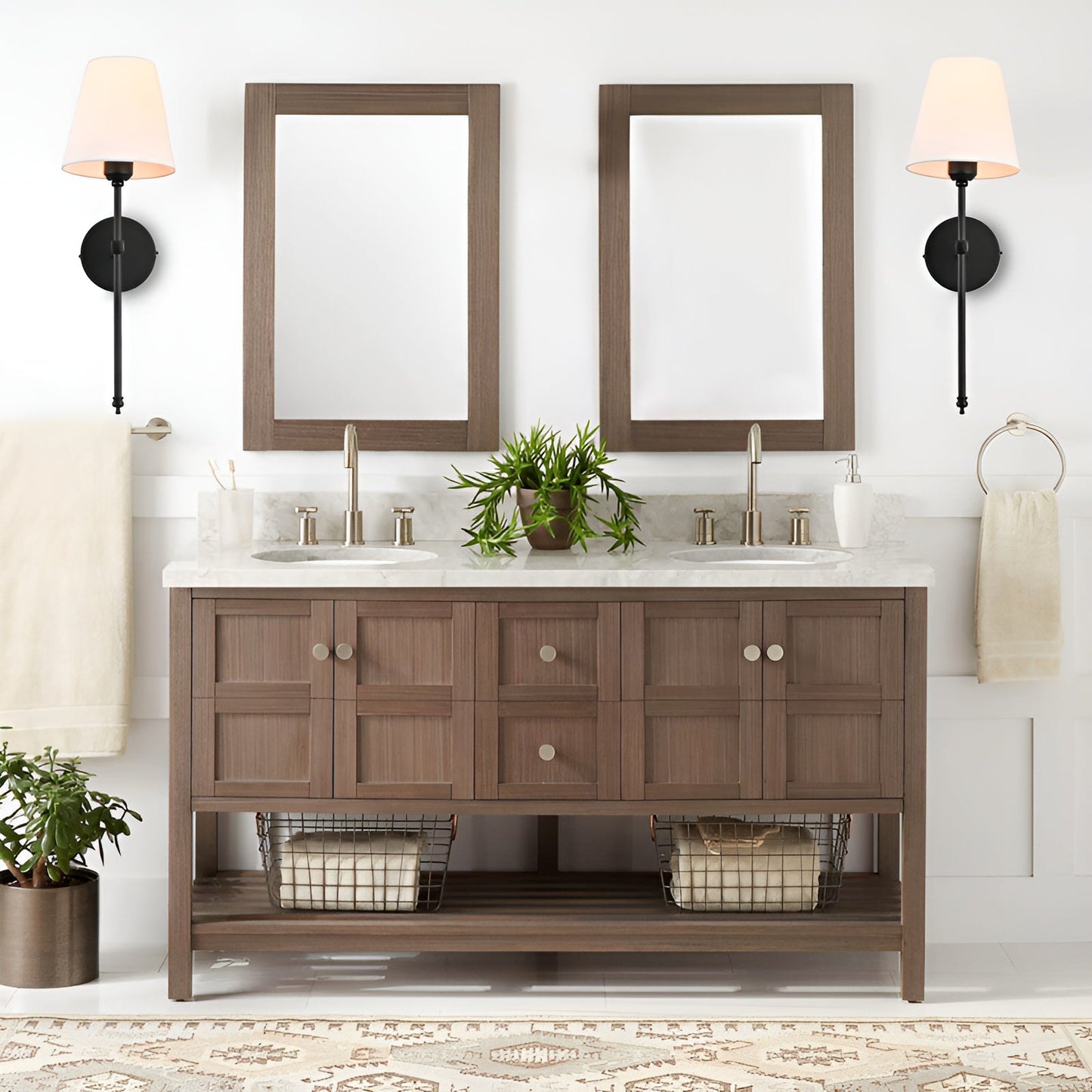 Noria – Elegante Kupfer-Stoffschirm Wandleuchte