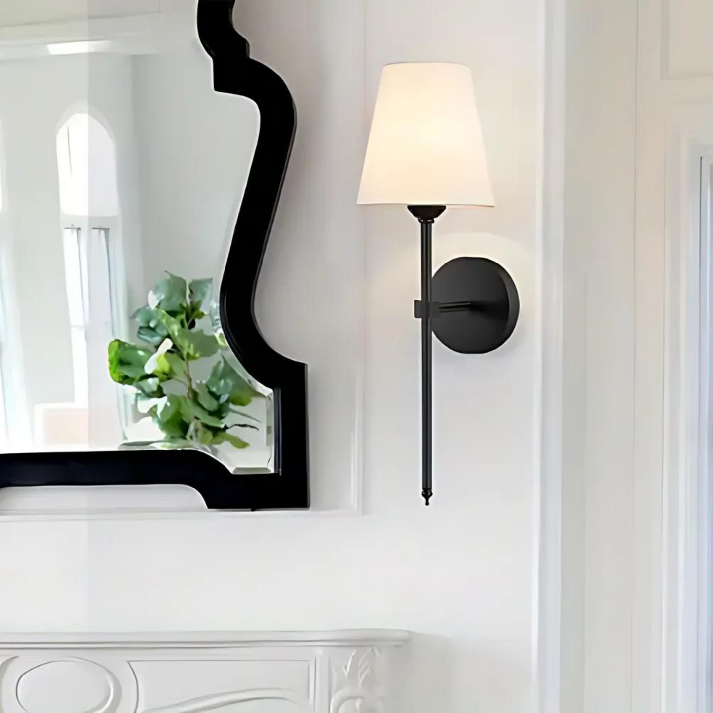 Noria – Elegante Kupfer-Stoffschirm Wandleuchte