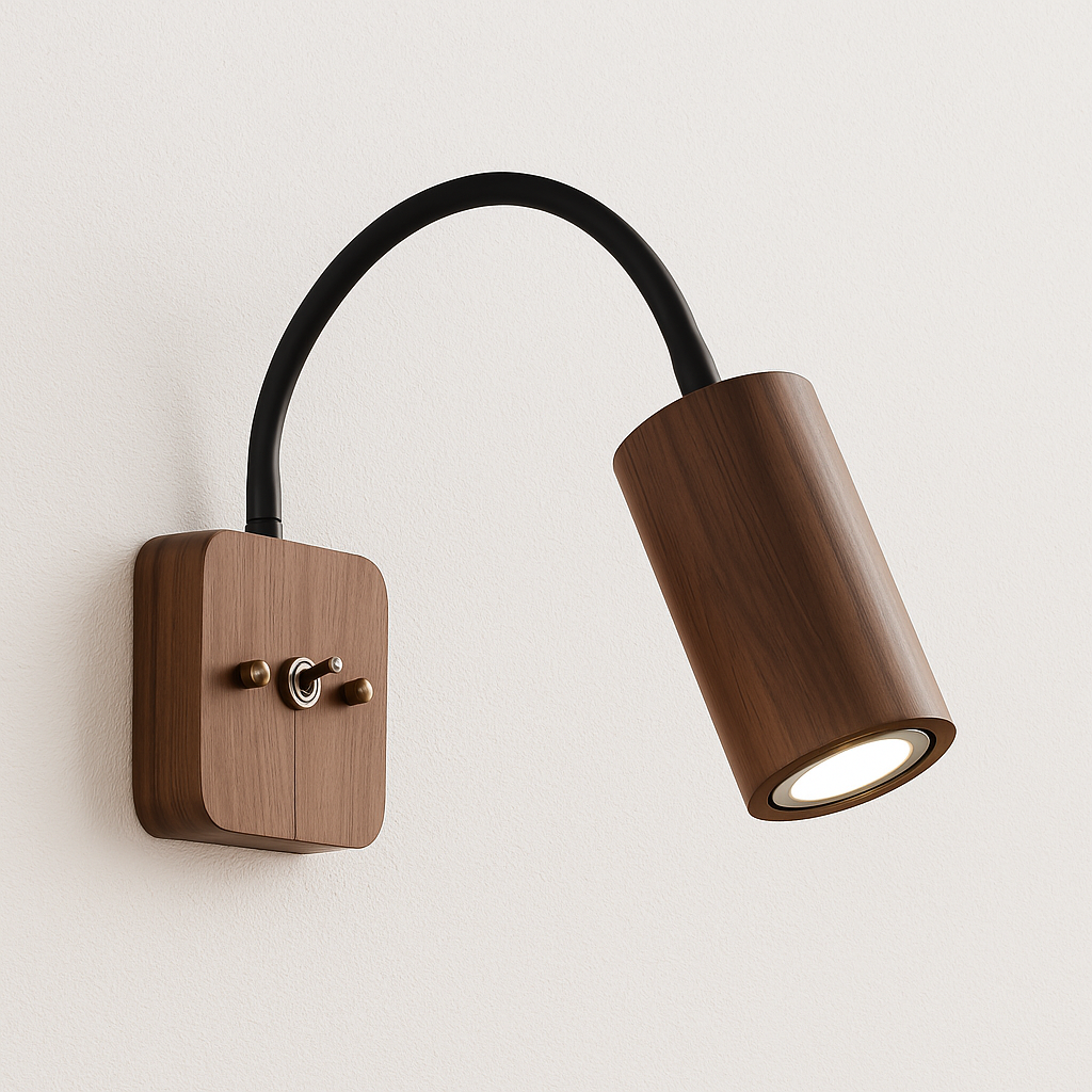 Akira – Retro japanische Walnuss-Wandlampe