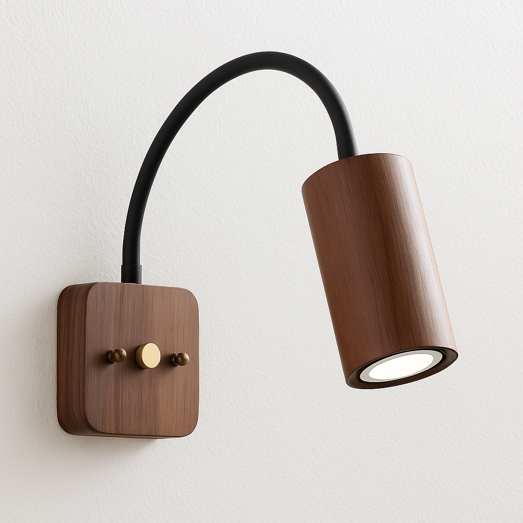 Akira – Retro japanische Walnuss-Wandlampe