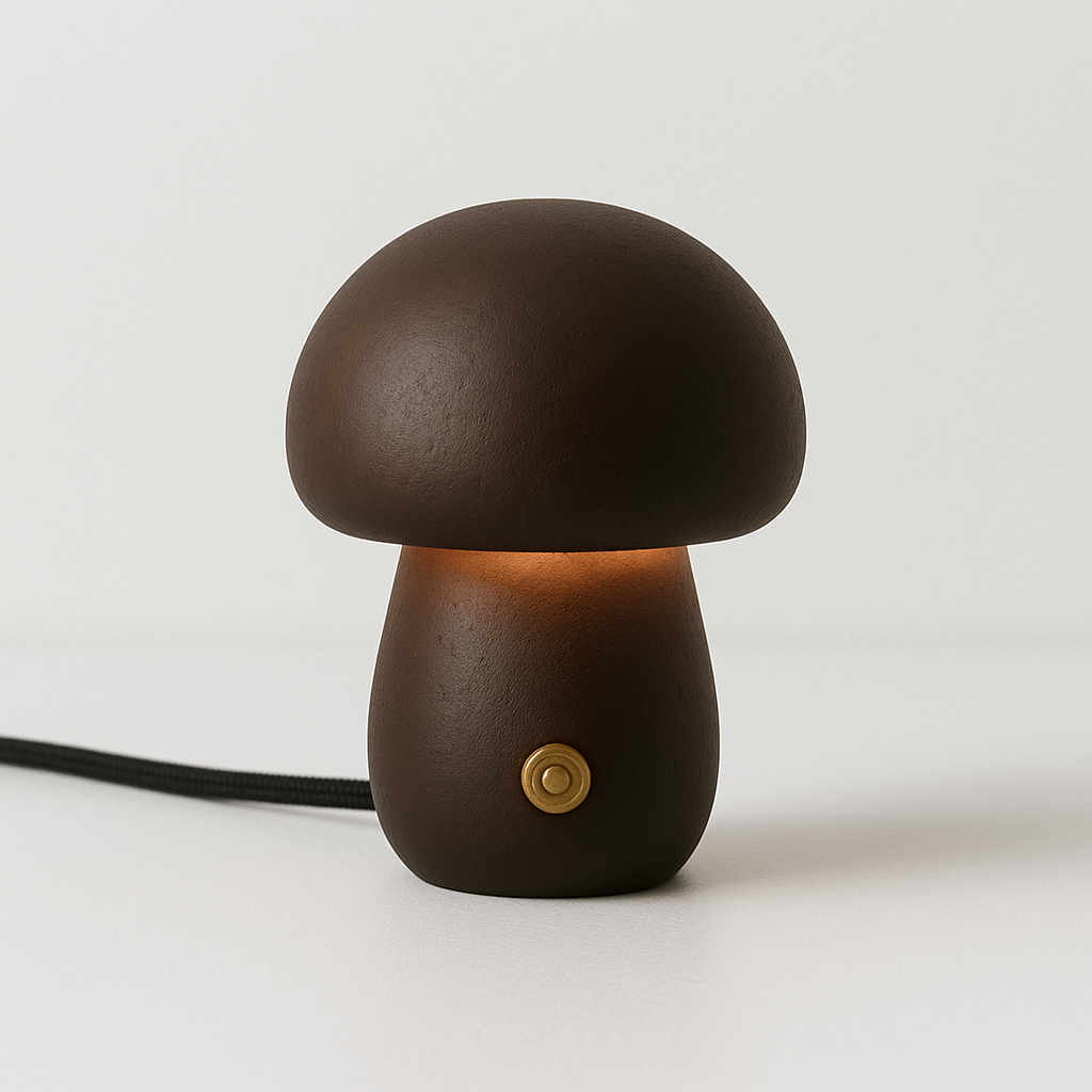 Mushka – Niedliche Holzpilz LED Nachtlampe