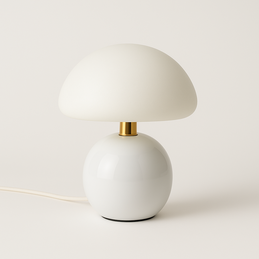 Julie – Pilz-Tischlampe im Frost-Stil