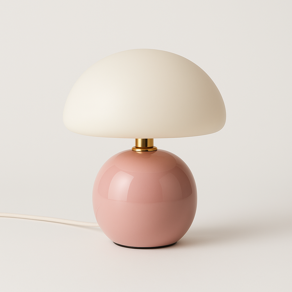 Julie – Pilz-Tischlampe im Frost-Stil