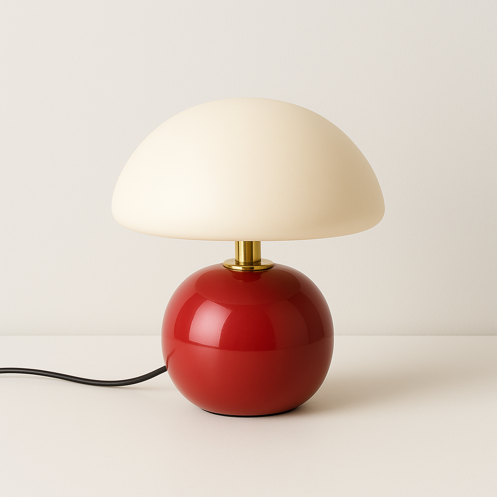 Julie – Pilz-Tischlampe im Frost-Stil