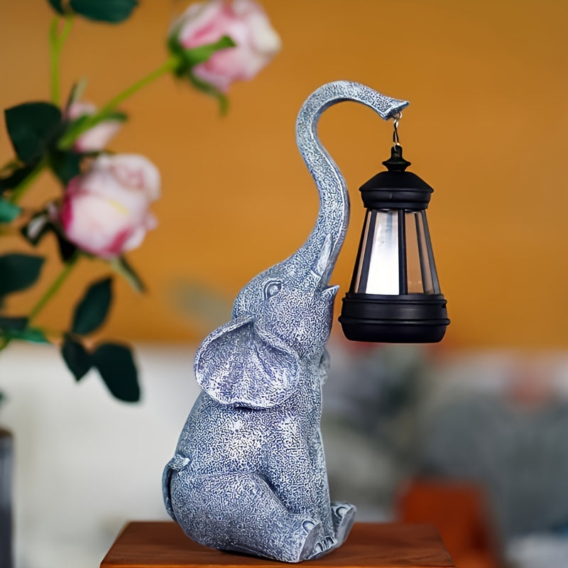 Rajan – Solar-Gartenlampe Elefant aus Harz