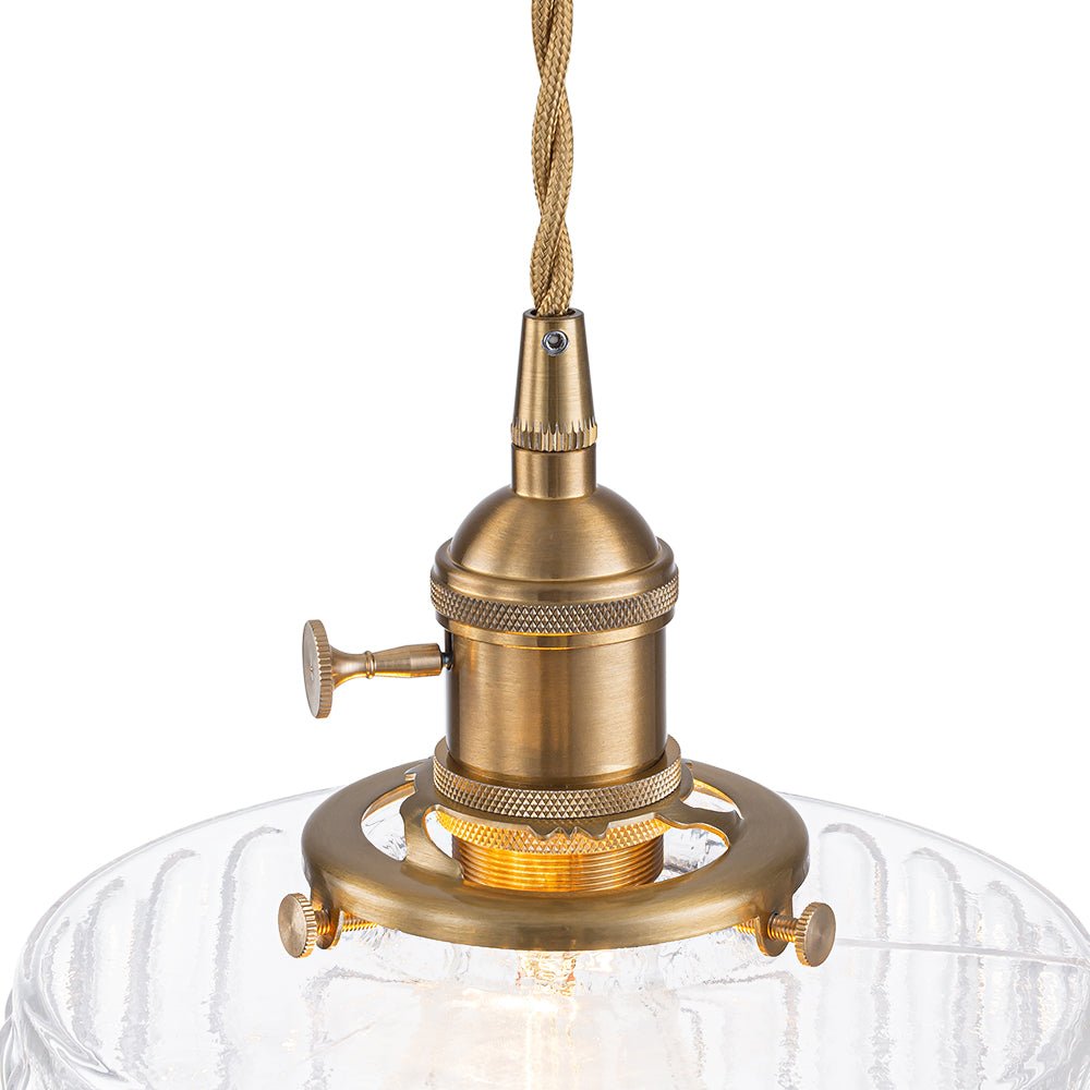 Shizuku – Messing-Glas Pendelleuchte