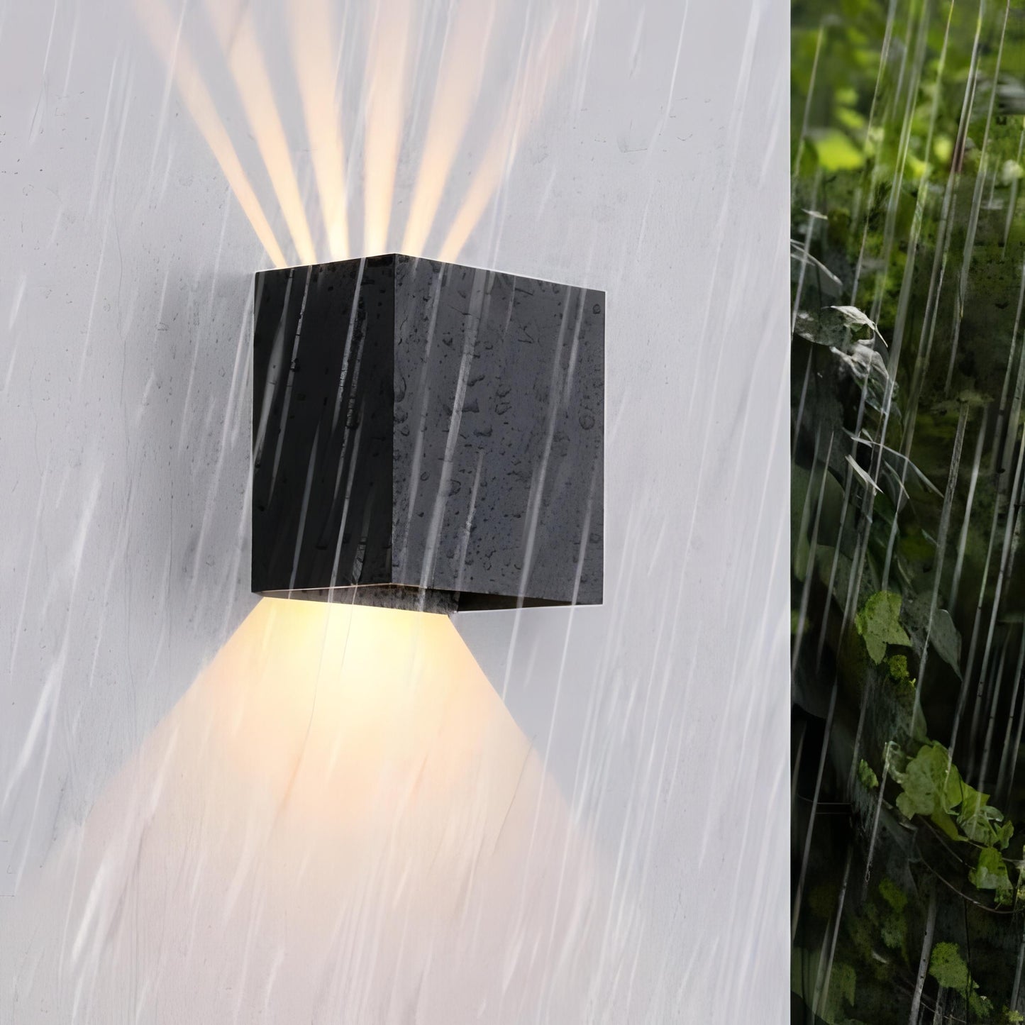 Lila – Wasserdichte quadratische Außenwandleuchte