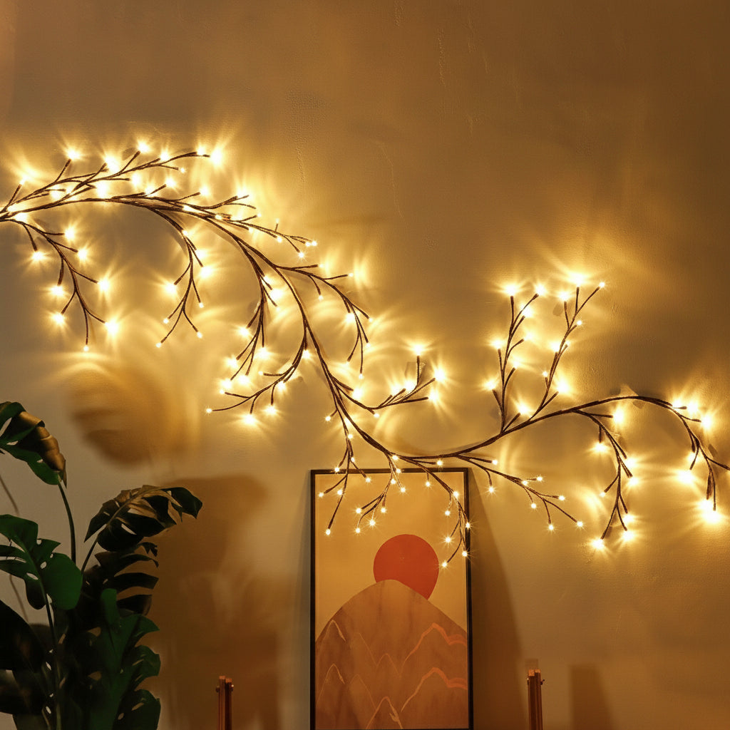 VinoLichter – Romantische LED-Lichterkette im Rebenstil