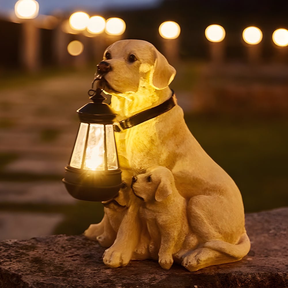 Danny – Solar Gartenfigur Hund mit Laterne