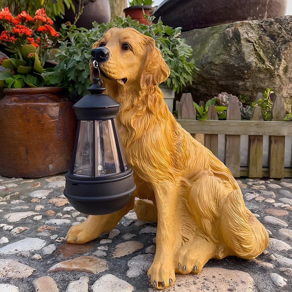Danny – Solar Gartenfigur Hund mit Laterne