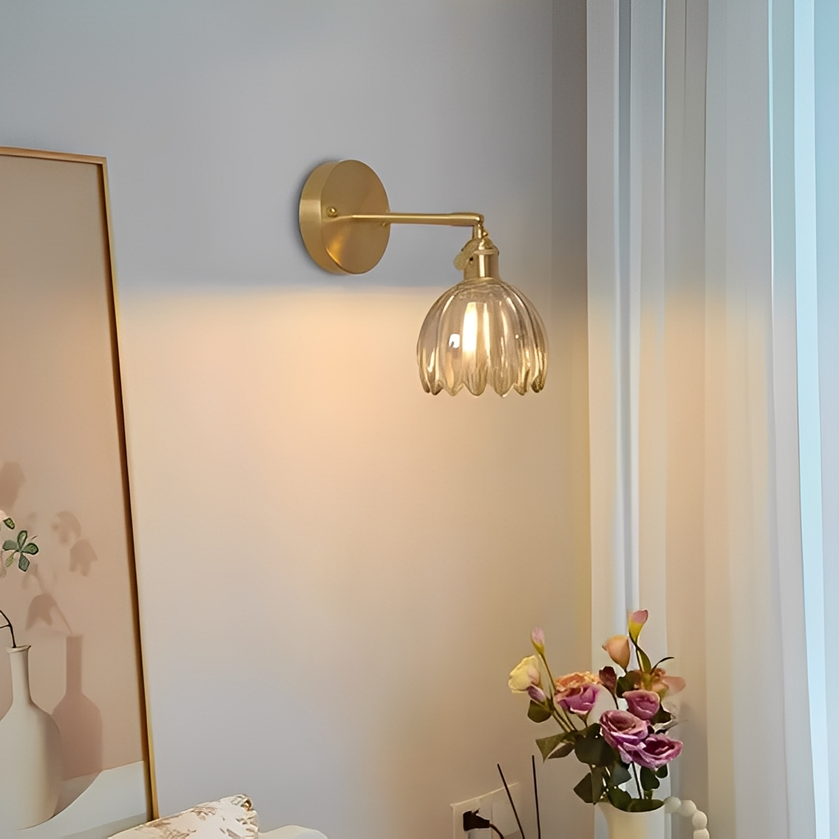 Fiona – Retro Kupfer-Glas Wandleuchte