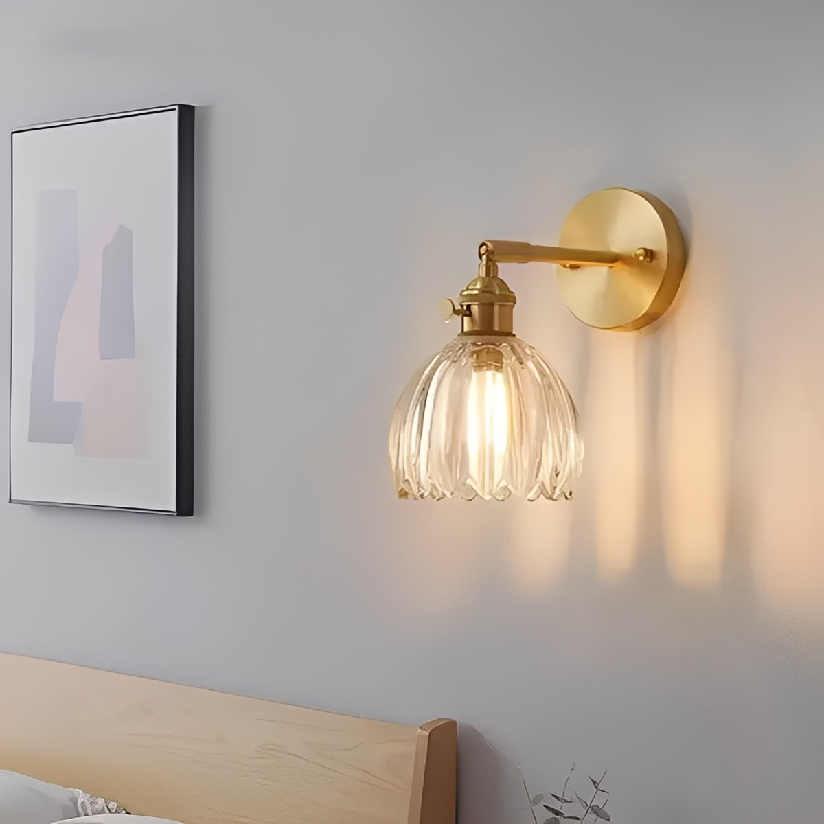 Fiona – Retro Kupfer-Glas Wandleuchte