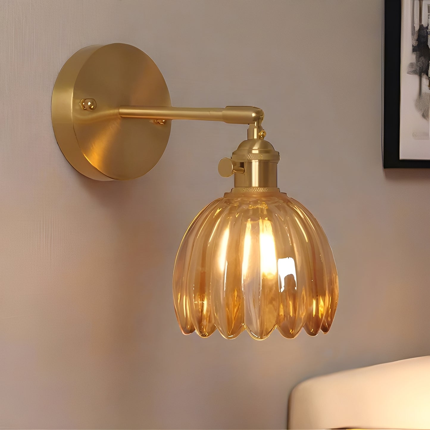 Fiona – Retro Kupfer-Glas Wandleuchte