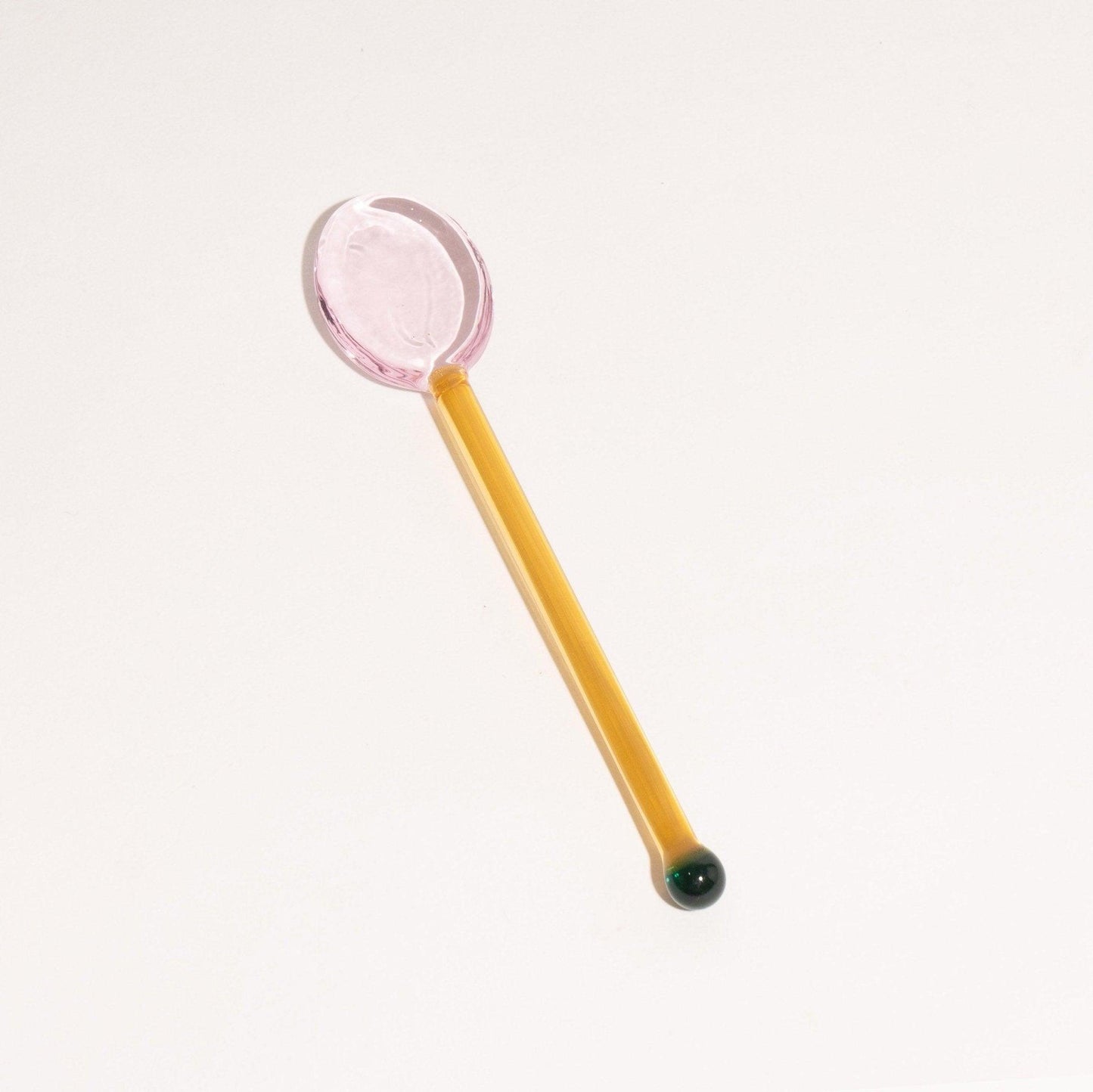WaveSpoon – Handgefertigter Glaslöffel mit buntem Wellenmuster