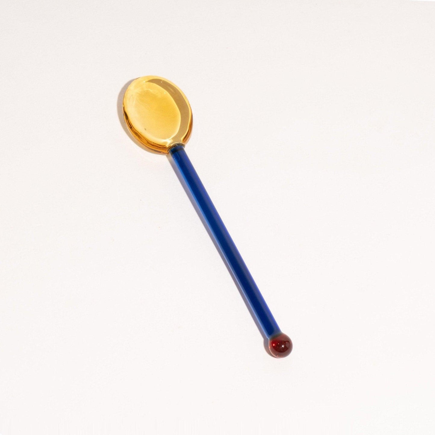 WaveSpoon – Handgefertigter Glaslöffel mit buntem Wellenmuster